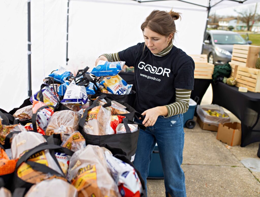 Shelf-Stable Bags for Recipients looking for food at Goodr Free Food Giveaway