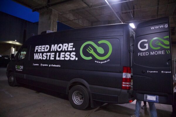 The Goodr van picking up surplus food and waste from partners